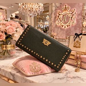 Vintage EUC Juicy Couture dark blue Studded Women's Long Wallet